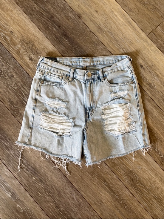 American Eagle Outfitters Pants - American Eagle Outfitters Light Blue Distressed Denim Mom Shorts